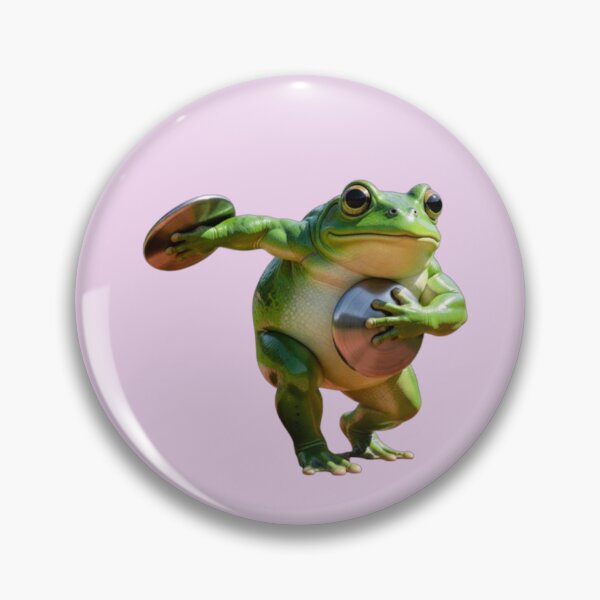 Item preview, Whimsical Frog Disc Golfer Athlete Sporty Disc Sports Animal Art designed and sold by zohocreations.