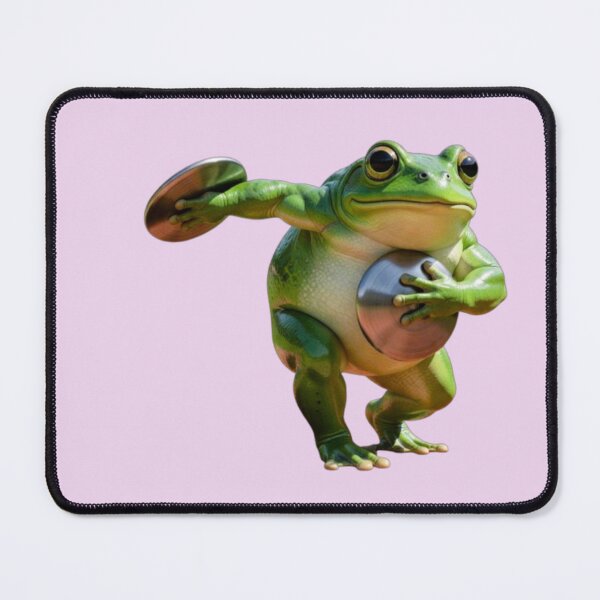 Item preview, Whimsical Frog Disc Golfer Athlete Sporty Disc Sports Animal Art designed and sold by zohocreations.