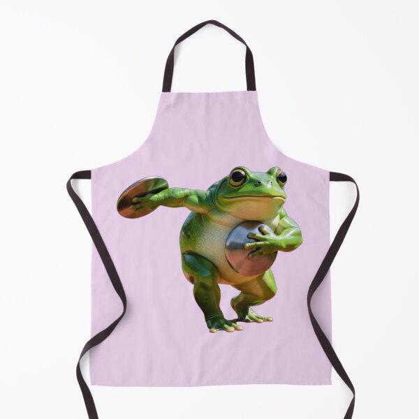 Item preview, Whimsical Frog Disc Golfer Athlete Sporty Disc Sports Animal Art designed and sold by zohocreations.