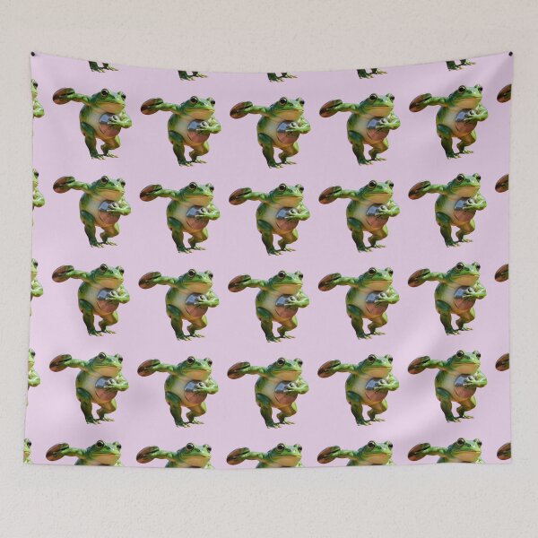 Item preview, Whimsical Frog Disc Golfer Athlete Sporty Disc Sports Animal Art designed and sold by zohocreations.