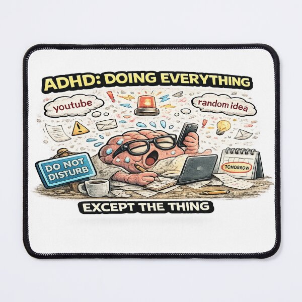 Item preview, ADHD Doing Everything Except The Thing Funny Meme Quote designed and sold by FeralMindStudio.
