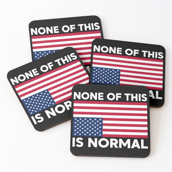 Item preview, None Of This Is Normal - American Flag Upside Down | Abolish ICE designed and sold by PixVib.