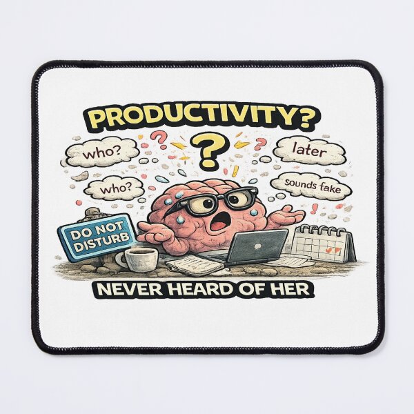 Item preview, Productivity Never Heard Of Her Funny ADHD Meme Quote designed and sold by FeralMindStudio.