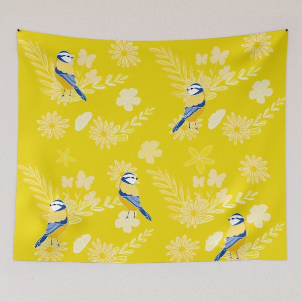Item preview, Blue Tit Pattern – Joy and lightness designed and sold by Herami.