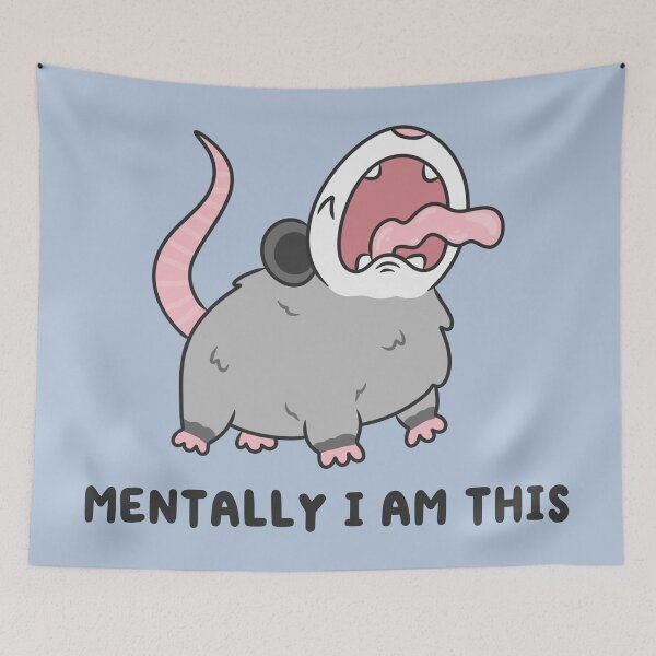 Item preview, mentally i am this screaming possum designed and sold by kaybowzie.