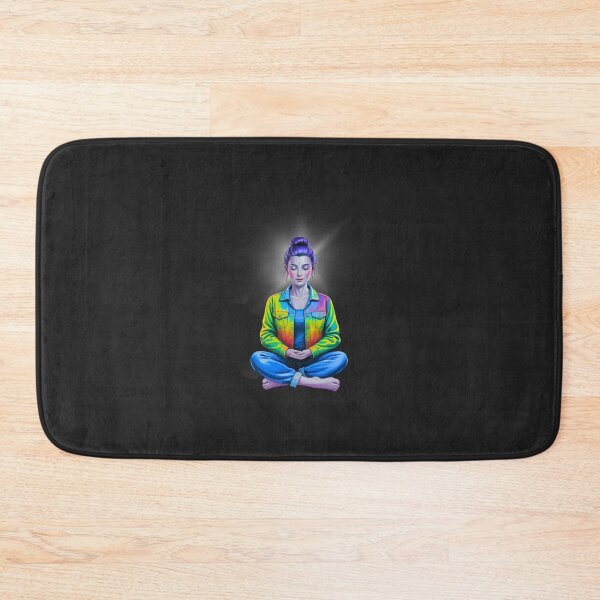 Item preview, Mindful Zen Yoga Girl Rainbow Meditation Aesthetic Art designed and sold by Wonder Pixel Studio.