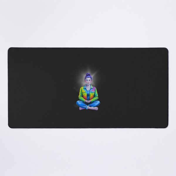 Item preview, Mindful Zen Yoga Girl Rainbow Meditation Aesthetic Art designed and sold by Wonder Pixel Studio.
