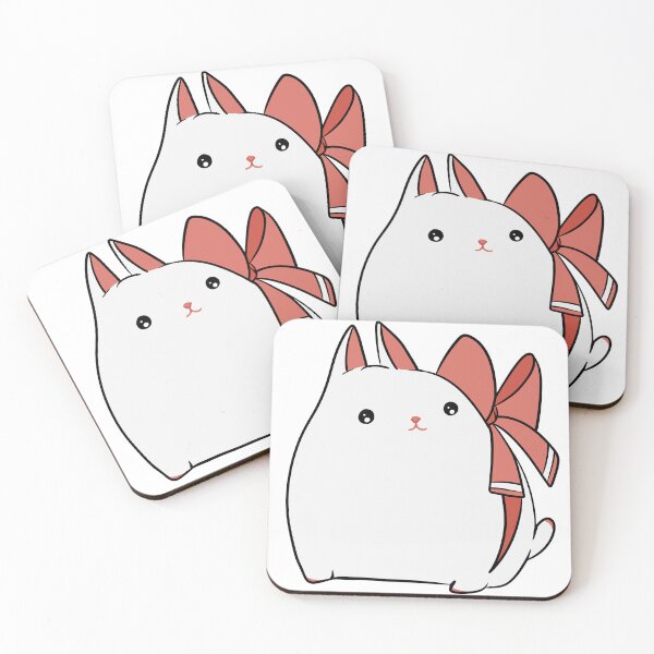 Item preview, "Red Bow Kawaii Kitty" - Cute Mochi Cat designed and sold by LYAN-STORE.
