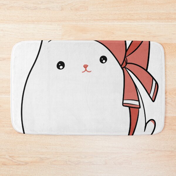 Item preview, "Red Bow Kawaii Kitty" - Cute Mochi Cat designed and sold by LYAN-STORE.