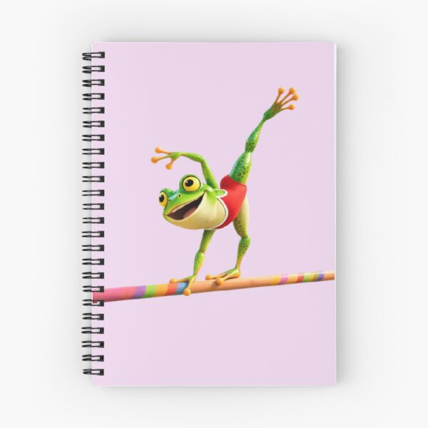 Item preview, Whimsical Gymnast Frog on Colorful Balance Beam Acrobat Animal Art designed and sold by zohocreations.
