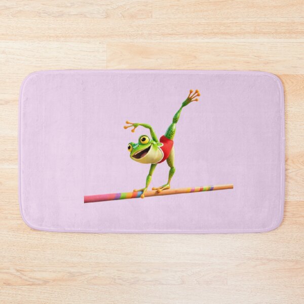 Item preview, Whimsical Gymnast Frog on Colorful Balance Beam Acrobat Animal Art designed and sold by zohocreations.