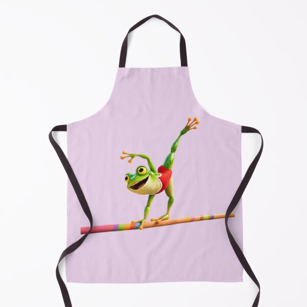 Item preview, Whimsical Gymnast Frog on Colorful Balance Beam Acrobat Animal Art designed and sold by zohocreations.