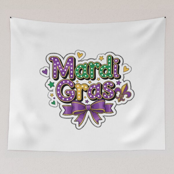 Item preview, Mardi Gras Coquette Bow, Mardi Gras, Mardi Gras, Happy Mardi Gras, Dalmatian Dots designed and sold by DesignDenDo ⭐⭐⭐⭐⭐.