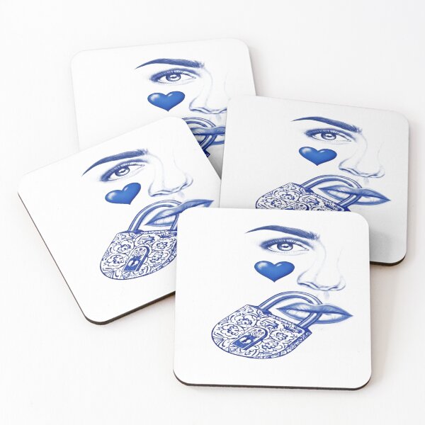 Item preview, Blue Silence Surreal Iznik Pattern Padlock Art designed and sold by VauxelleArt.