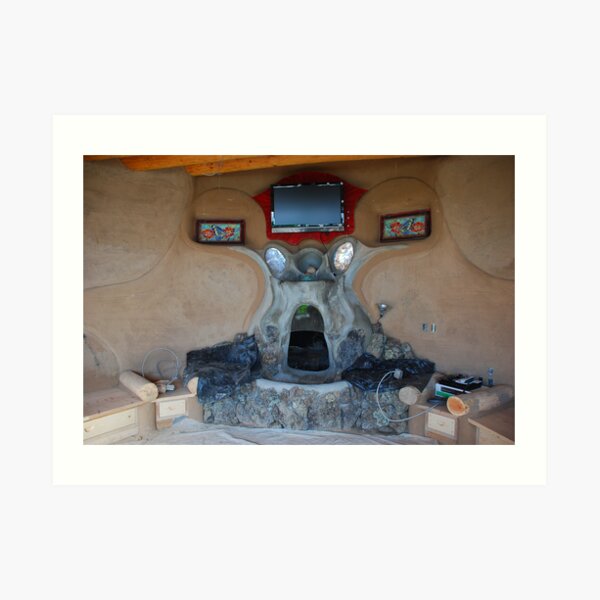 Earthship fireplace Art Print