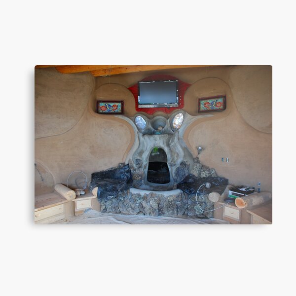 Earthship fireplace Metal Print
