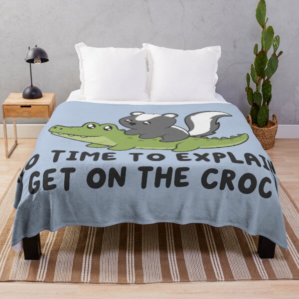 Item preview, no time to explain get on the croc, skunk riding crocodile  designed and sold by kaybowzie.
