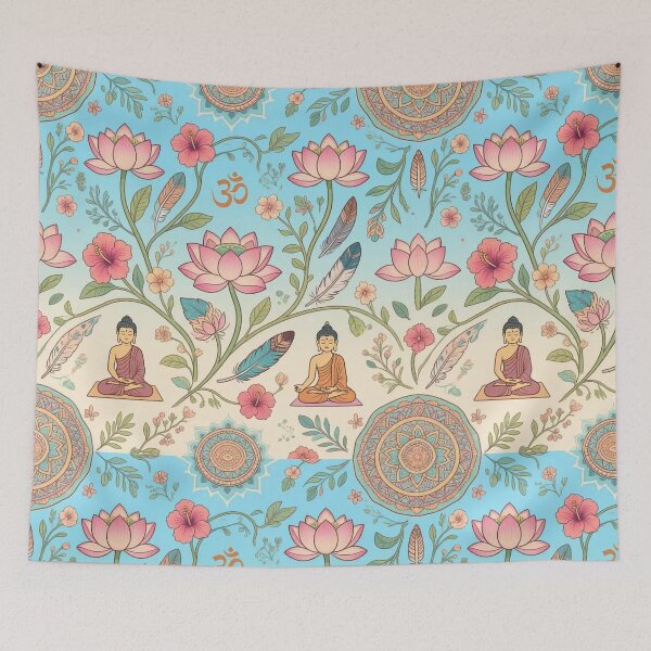Item preview, Colorfull boho yoga pattern designed and sold by Tisunigo.