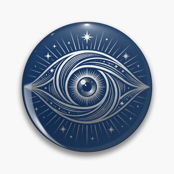 Item preview, Silver Cosmic Eye Engraving - Celestial Metallic Linocut Art designed and sold by Ousuke ARTs.