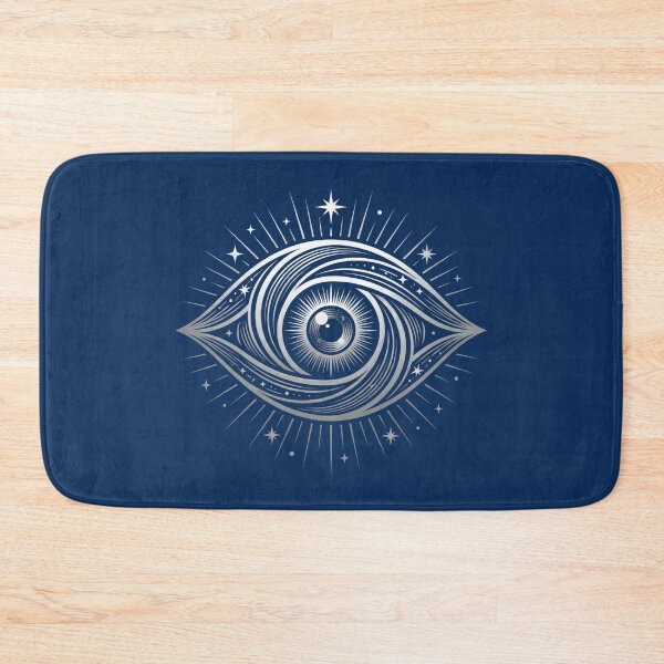 Item preview, Silver Cosmic Eye Engraving - Celestial Metallic Linocut Art designed and sold by Ousuke ARTs.