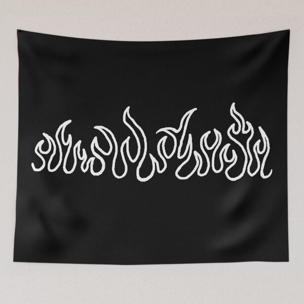 Item preview, White Fire Flames Blaze Outline designed and sold by CDPrintsDesigns.