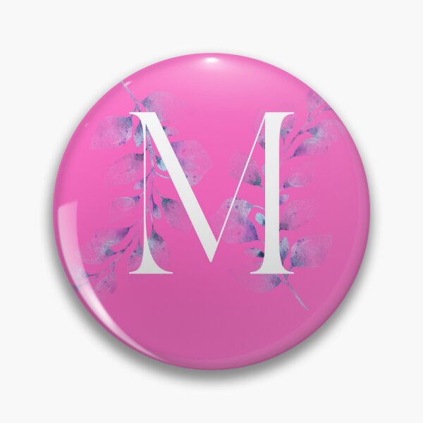 Item preview, Floral Letter M Monogram Pink Botanical Design designed and sold by Mircreativity01.