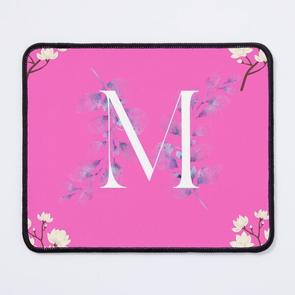 Item preview, Floral Letter M Monogram Pink Botanical Design designed and sold by Mircreativity01.