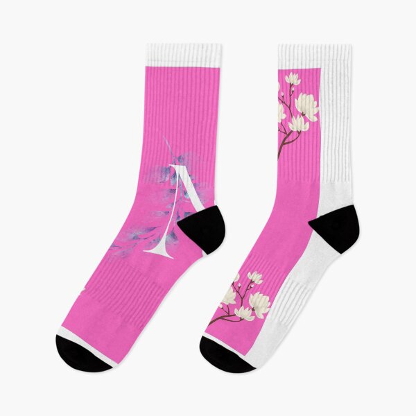 Item preview, Floral Letter M Monogram Pink Botanical Design designed and sold by Mircreativity01.