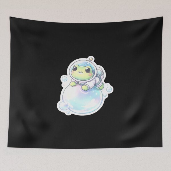 Item preview, Dreamy Bubble Riding Frog Astronaut designed and sold by kelseyramona.