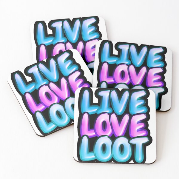 Item preview, Live Love Loot Bubble Style Text designed and sold by Vinji-art.