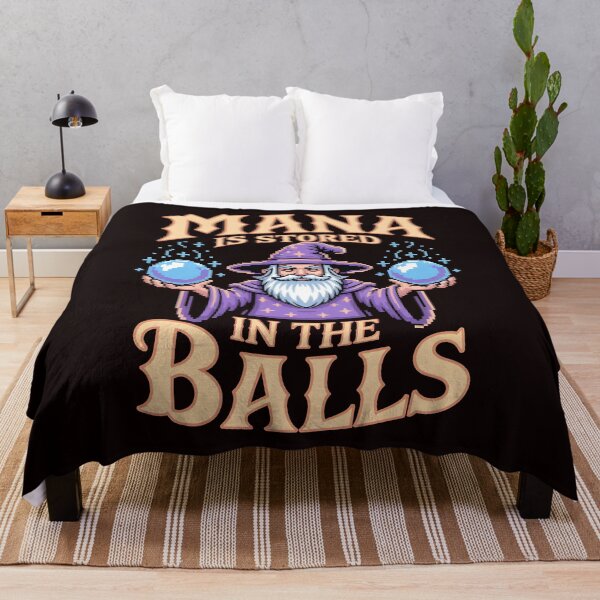 Item preview, Mana Is Stored in the Balls – Funny Wizard RPG Humor Quote designed and sold by Redgiant87x.
