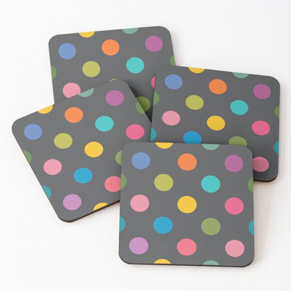 Item preview, Colorful Polka Dots on Dark Gray designed and sold by DuckyRubin.