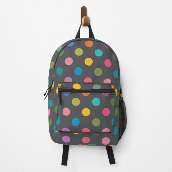 Item preview, Colorful Polka Dots on Dark Gray designed and sold by DuckyRubin.