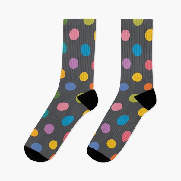 Item preview, Colorful Polka Dots on Dark Gray designed and sold by DuckyRubin.