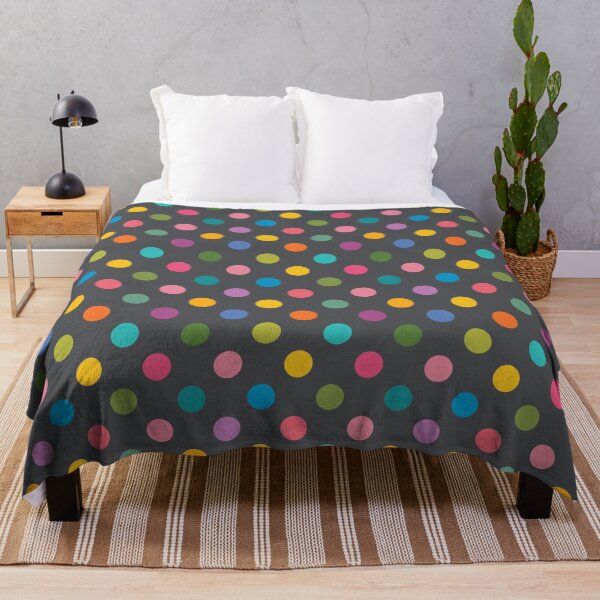 Item preview, Colorful Polka Dots on Dark Gray designed and sold by DuckyRubin.