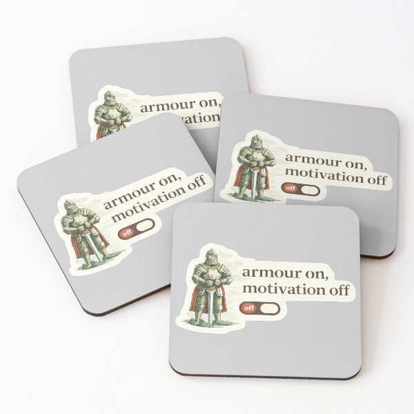 Item preview, Armour On Motivation Off Gamer Meme designed and sold by Retr0Tshirts.
