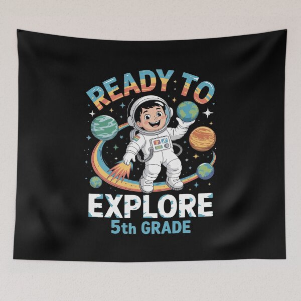 Item preview, First day Kids Welcome back to School Astronaut 5th grade designed and sold by joyouartArt.