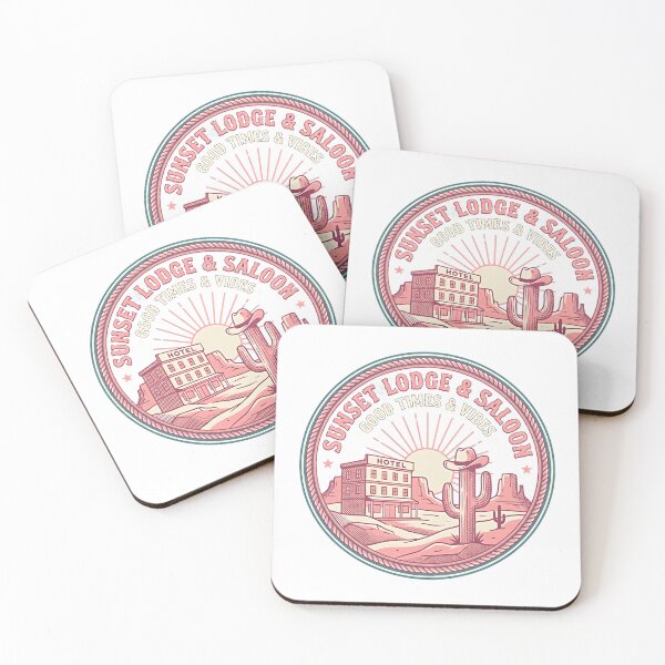 Item preview, Good times, best vacation spot, sunset lodge, no background, fun, cactus, hotel designed and sold by wizard-work.
