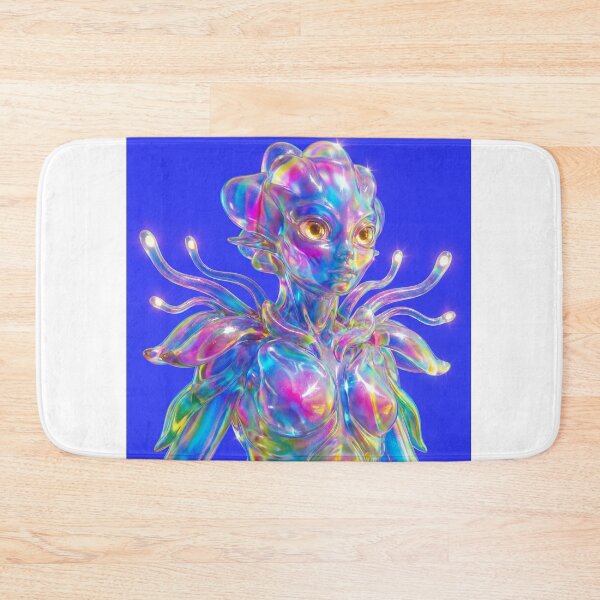 Item preview, Holographic Iridescent Alien with Glowing Eyes designed and sold by maboroshilab.