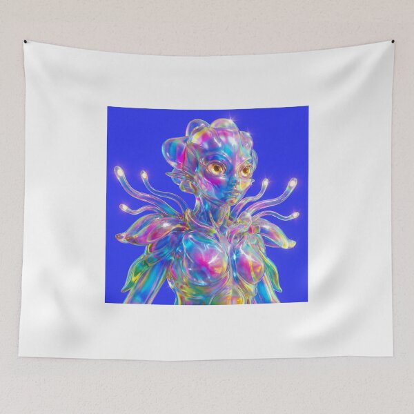 Item preview, Holographic Iridescent Alien with Glowing Eyes designed and sold by maboroshilab.