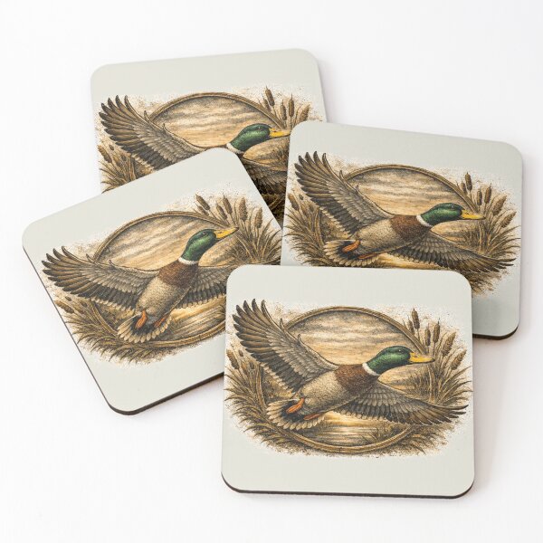 Item preview, Vintage Mallard Duck Flying – Rustic Waterfowl Hunting Art designed and sold by Boot Culture.