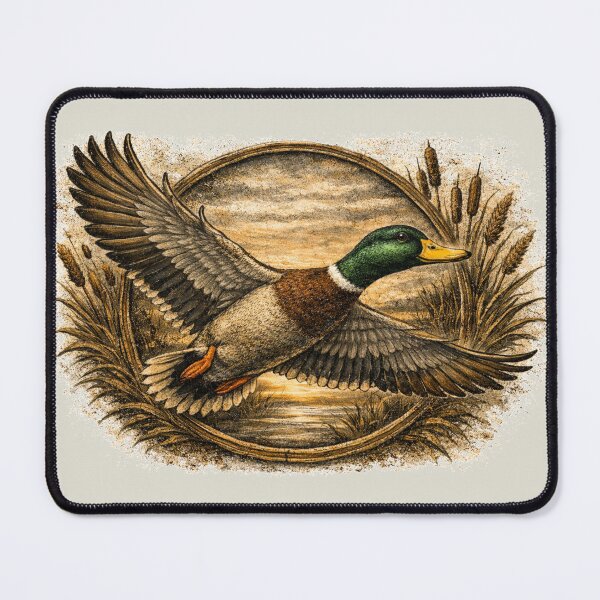 Item preview, Vintage Mallard Duck Flying – Rustic Waterfowl Hunting Art designed and sold by Boot Culture.