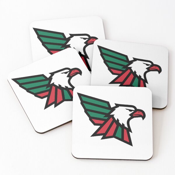Item preview, green white red palette, bold abstract eagle icon, thick black outlines designed and sold by dianspt.