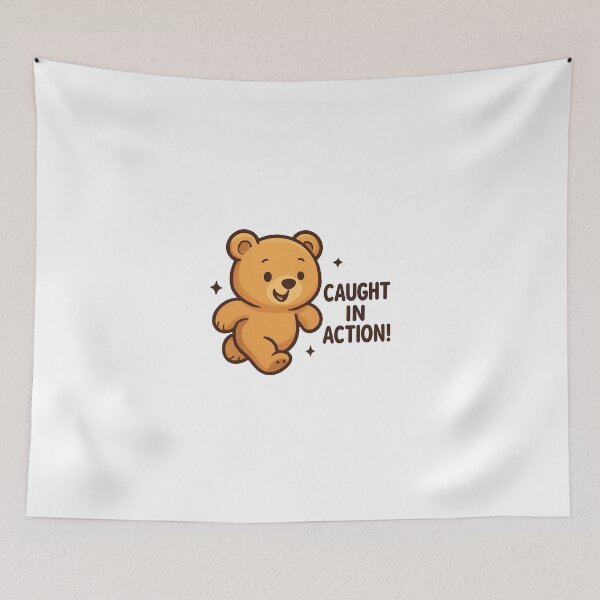 Item preview, Bear Caught in Action – Funny Wildlife Illustration designed and sold by GreenArtMA.