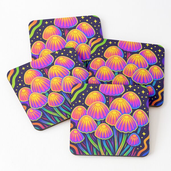 Item preview, Psychedelic Rainbow Glow Mushroom Garden designed and sold by Artondra Hall.