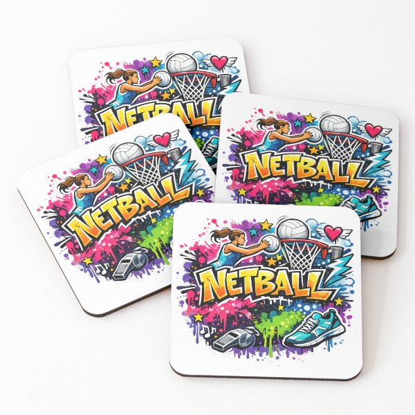 Item preview, Netball Power – Vibrant Graffiti Style Artwork designed and sold by Annette Brown.