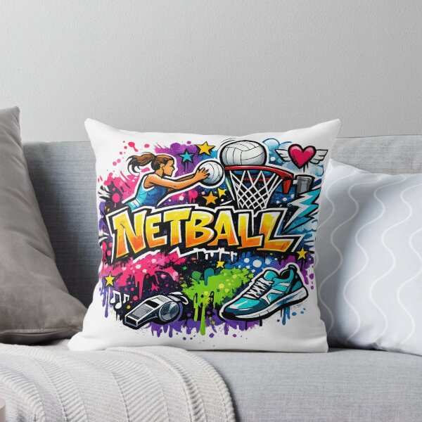 Item preview, Netball Power – Vibrant Graffiti Style Artwork designed and sold by Annette Brown.