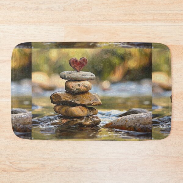 Item preview, Stacked Stones on River designed and sold by HeyyItsNikki.