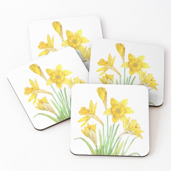 Item preview, hand painted yellow daffodils watercolour version Two designed and sold by SelenePaintings .