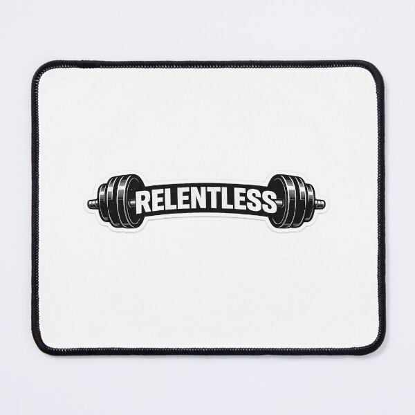 Item preview, RELENTLESS Barbell Gym Motivation Vinyl Sticker | Mental Toughness Fitness Decal designed and sold by tonyhopeirl.